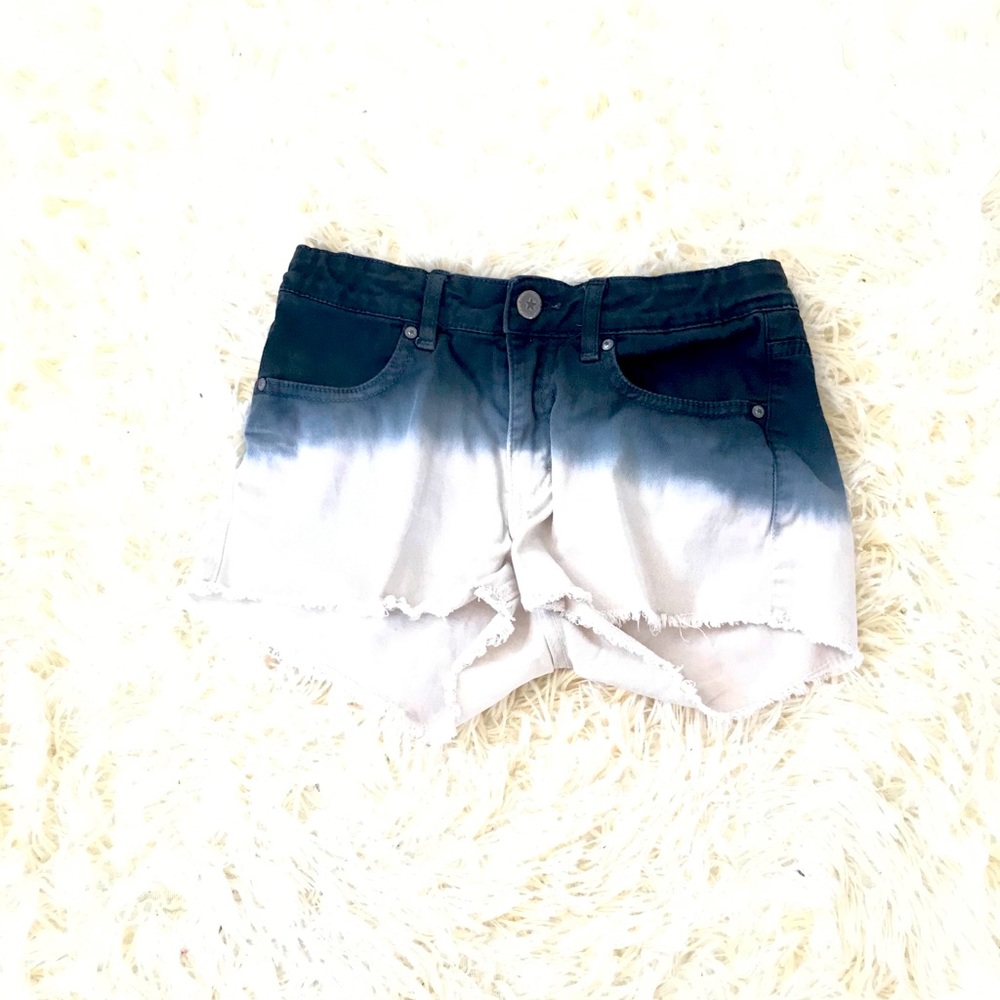 Black and white jean shorts